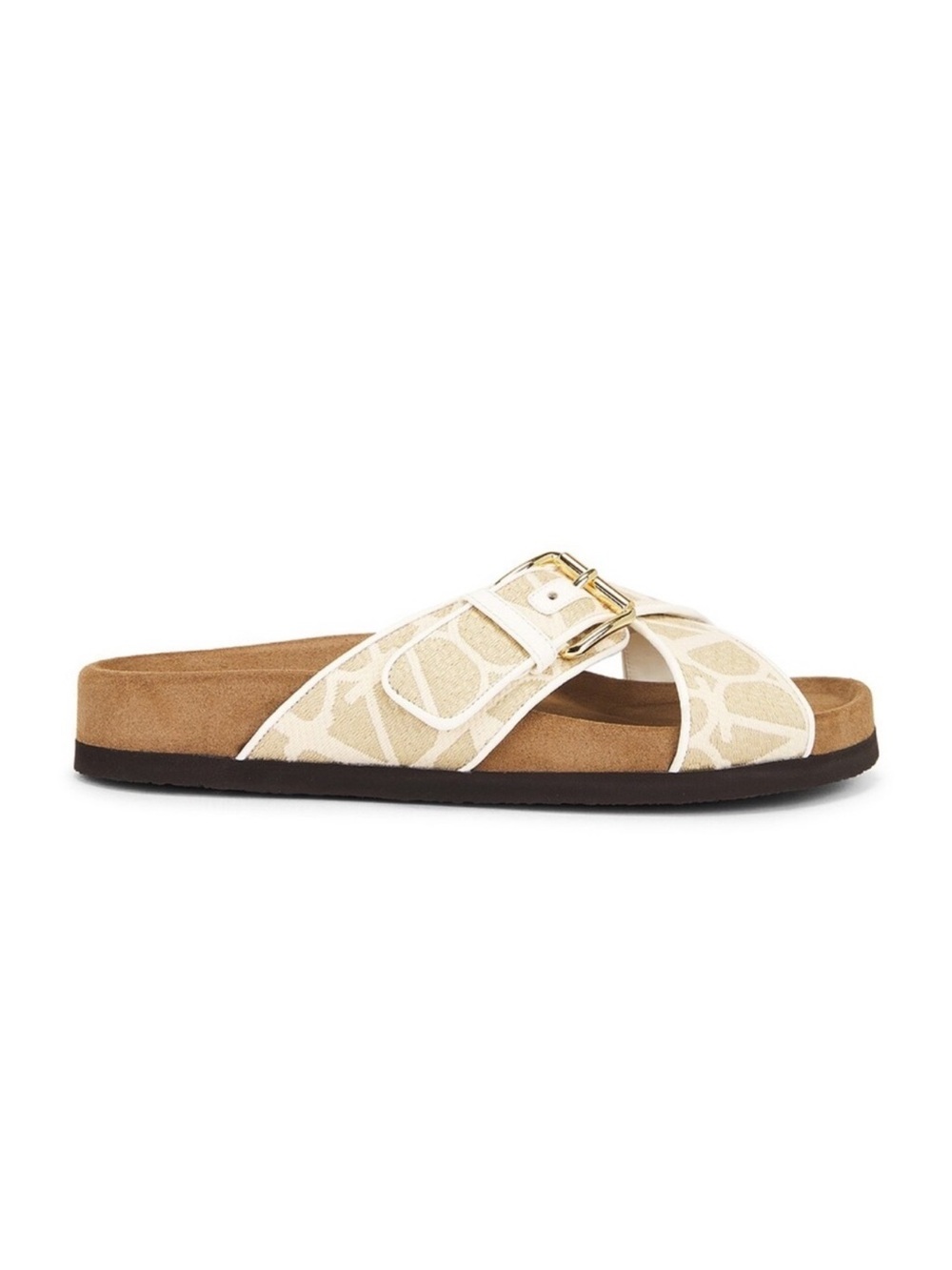 NWT Valentino Garavani Fussfriend Slide in Naturale, Ivory, & Sigaro size 37.5